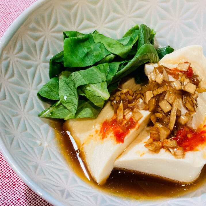 ♦️中華ネギしょうがだれの湯豆腐